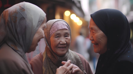 Muslim women in the streets of Kolkata, West Bengal, Indiaの素材