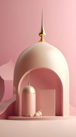 3d render of minimal geometrical composition with podium for product displayの素材