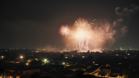 beautiful firework in chiangmai city, thailandの素材
