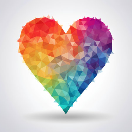 Polygonal heart. Vector illustration. Polygonal background.の素材