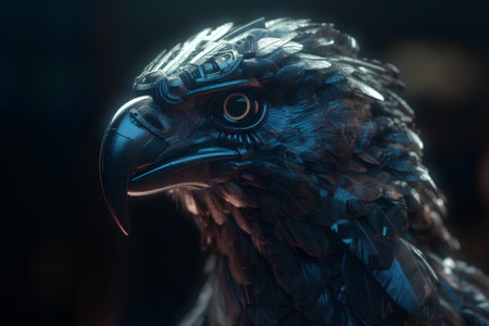 Close-up portrait of a bird in the form of an eagle.の素材