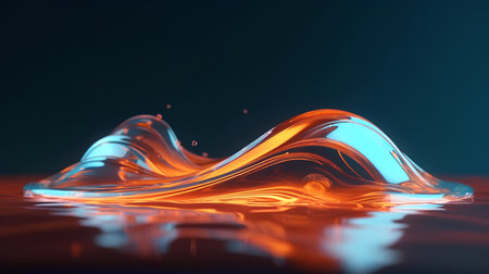 abstract water splash on a dark background. 3d render illustrationの素材