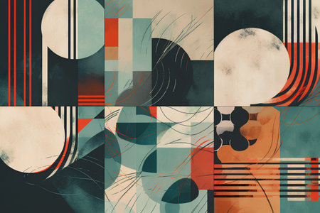 abstract background with geometric elements, strokes and splashes, grunge textureの素材