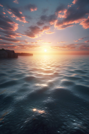 Beautiful seascape. Composition of nature. 3dの素材