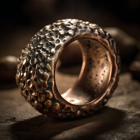 Wedding rings on a wooden background. Selective focus.の素材