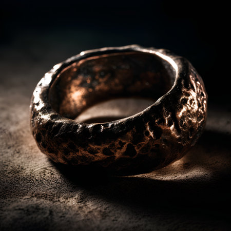 Wedding rings on a dark background. Selective focus.の素材