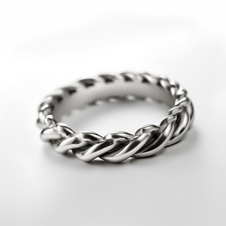 Silver bracelet isolated on a white background. 3d render illustration.の素材