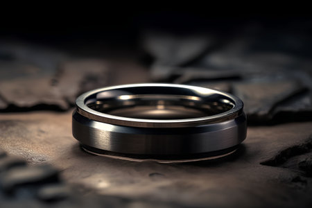 Wedding rings on the old leather background. Shallow DOFの素材