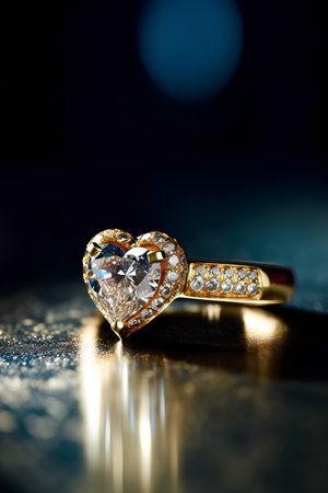 Jewelry diamond ring on black background. Shallow DOFの素材