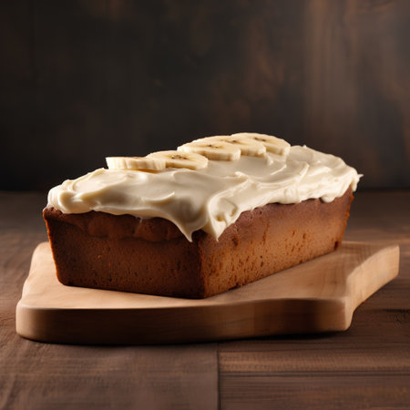 Homemade cake with whipped cream on a wooden background. Selective focus.の素材