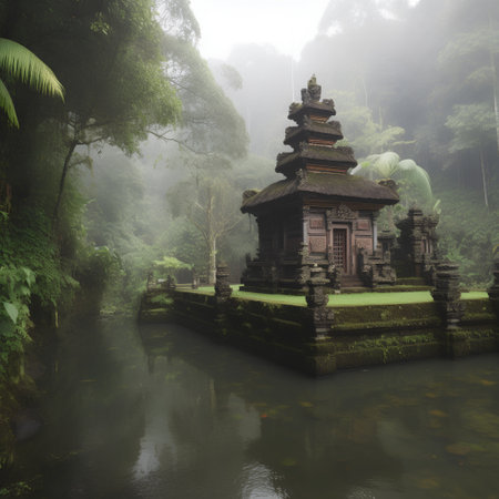 Pura Ulun Danu Bratan temple in Bali, Indonesiaの素材