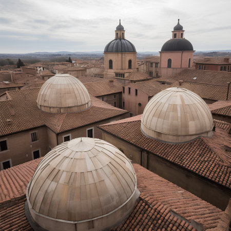 Panoramic view of the city of Bologna, Italyの素材