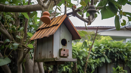 Birdhouse in the garden. Birdhouse in the garden. Birdhouseの素材