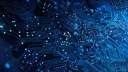 Circuit board background. Electronic computer hardware technology. Motherboard digital chip. Tech science background. Integrated communication processor. Information engineering componentの素材