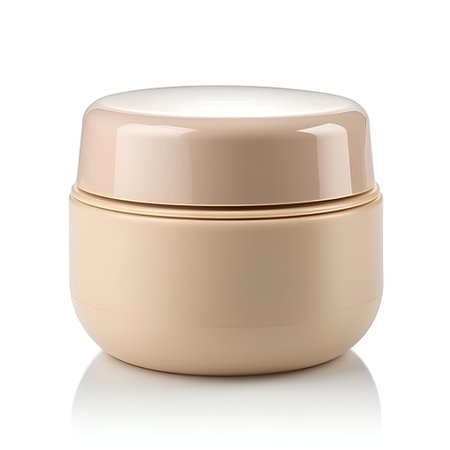 Cosmetic cream jar isolated on a white background with clipping path.の素材