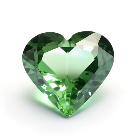 green sapphire on white background (high resolution 3D image)の素材