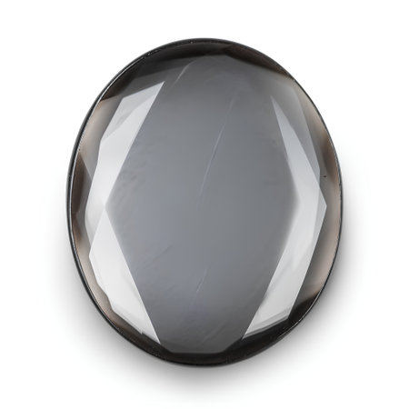 Black glass button isolated on white background. 3d render image.の素材