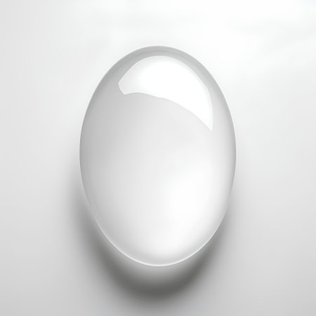 Glass sphere on a white background. 3d rendering. Computer digital drawing.の素材