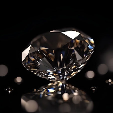 Luxury diamond on a black background. Close-up.の素材
