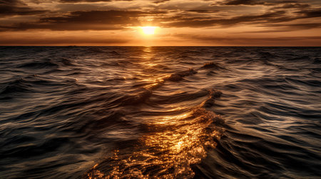 Beautiful sunset over the sea. Dramatic sky. Artistic style.の素材