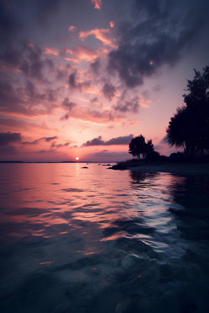 Beautiful sunset over the sea. Koh Samui, Thailand.の素材