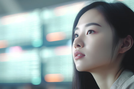 Portrait of beautiful asian woman in the office, business conceptの素材