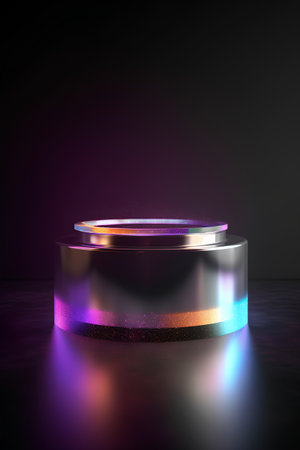 3d render, abstract background, empty round podium for product displayの素材
