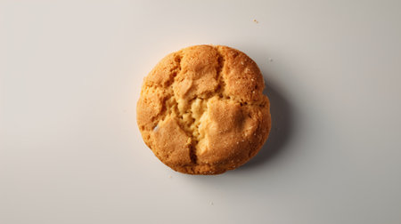 Close up of a cookie on a white background with copy space.の素材