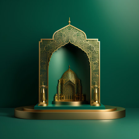 3d render of ramadan kareem or eid mubarak backgroundの素材
