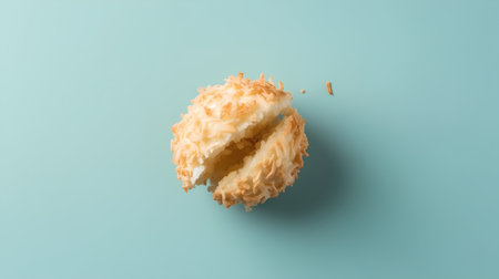 Crispy coconut cookies isolated on blue background. Top view.の素材