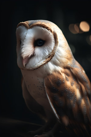 Portrait of a common barn owl (Tyto alba)の素材