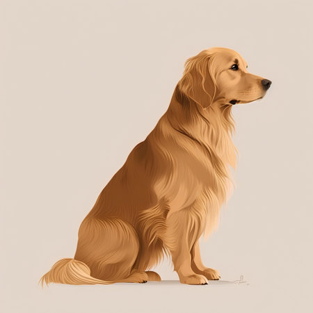 Golden Retriever isolated on a white background. Vector illustration.の素材