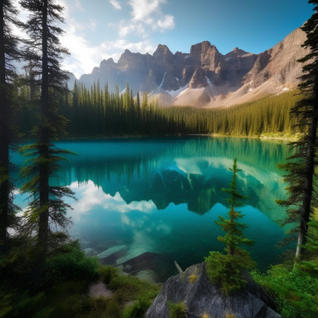 Beautiful Moraine Lake in Banff National Park, Alberta, Canadaの素材