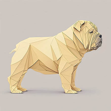 Low poly illustration of a bulldog. Polygonal design.の素材