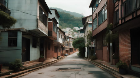 Narrow street in the old town of Taipei,Taiwanの素材