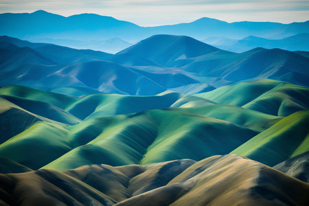 Beautiful mountains landscape. Artistic style post processed for graphic design.の素材