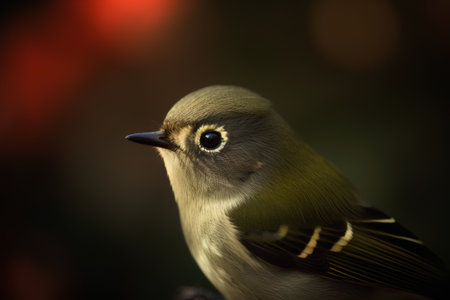 close-up shot of a small bird on a blurred background.の素材