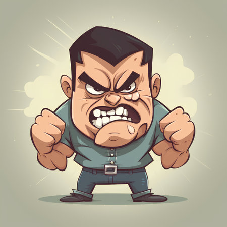 Angry cartoon angry man. Vector illustration of a cartoon angry angry manの素材