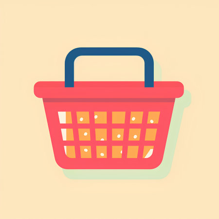 Shopping basket icon in trendy flat style isolated on color background.の素材