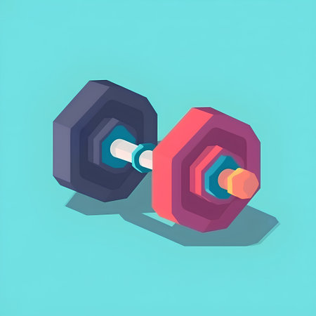 Fitness dumbbells. 3d isometric vector illustration.の素材