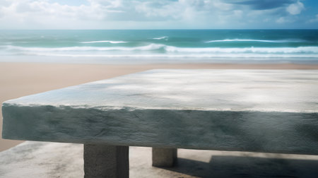 Table Top And Blur Nature of the Background. Ready For Your Designの素材