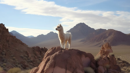 Llama in the Valley of Fire, Nevada, USA.の素材