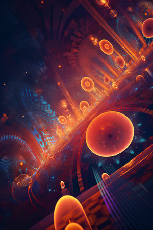 abstract fractal background a computer-generated 2D illustration, textureの素材