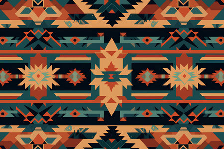 Tribal vintage ethnic seamless pattern. Aztec geometric background.の素材