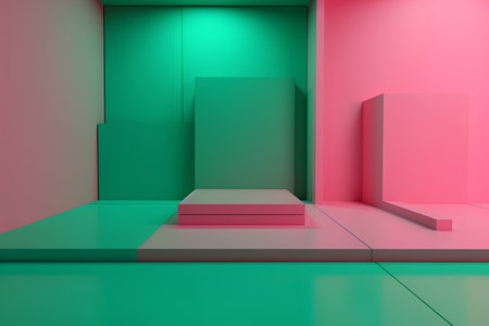 Abstract minimal geometric background, primitive geometrical figures, 3D renderの素材