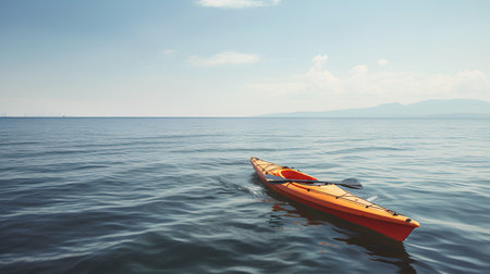 Kayak on the sea. Sport and active life concept. 3D Renderingの素材