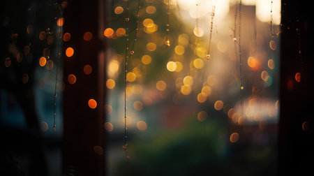 Bokeh lights on the windowsill. Bokeh background.の素材