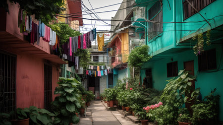 Colorful buildings in Ho Chi Minh City, Vietnam. The city is a UNESCO World Heritage Site.の素材