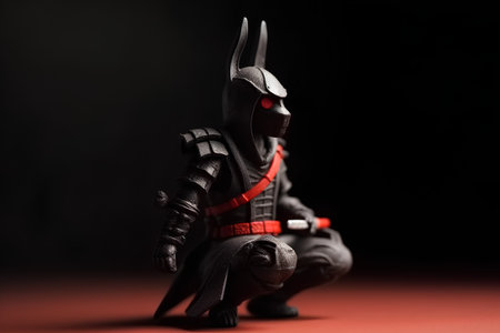 Lego Star Wars minifigure on a dark background. Studio shot.の素材