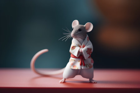 The Chinese new year 2020. Year of the rat. Zodiac symbol of the mouse.の素材